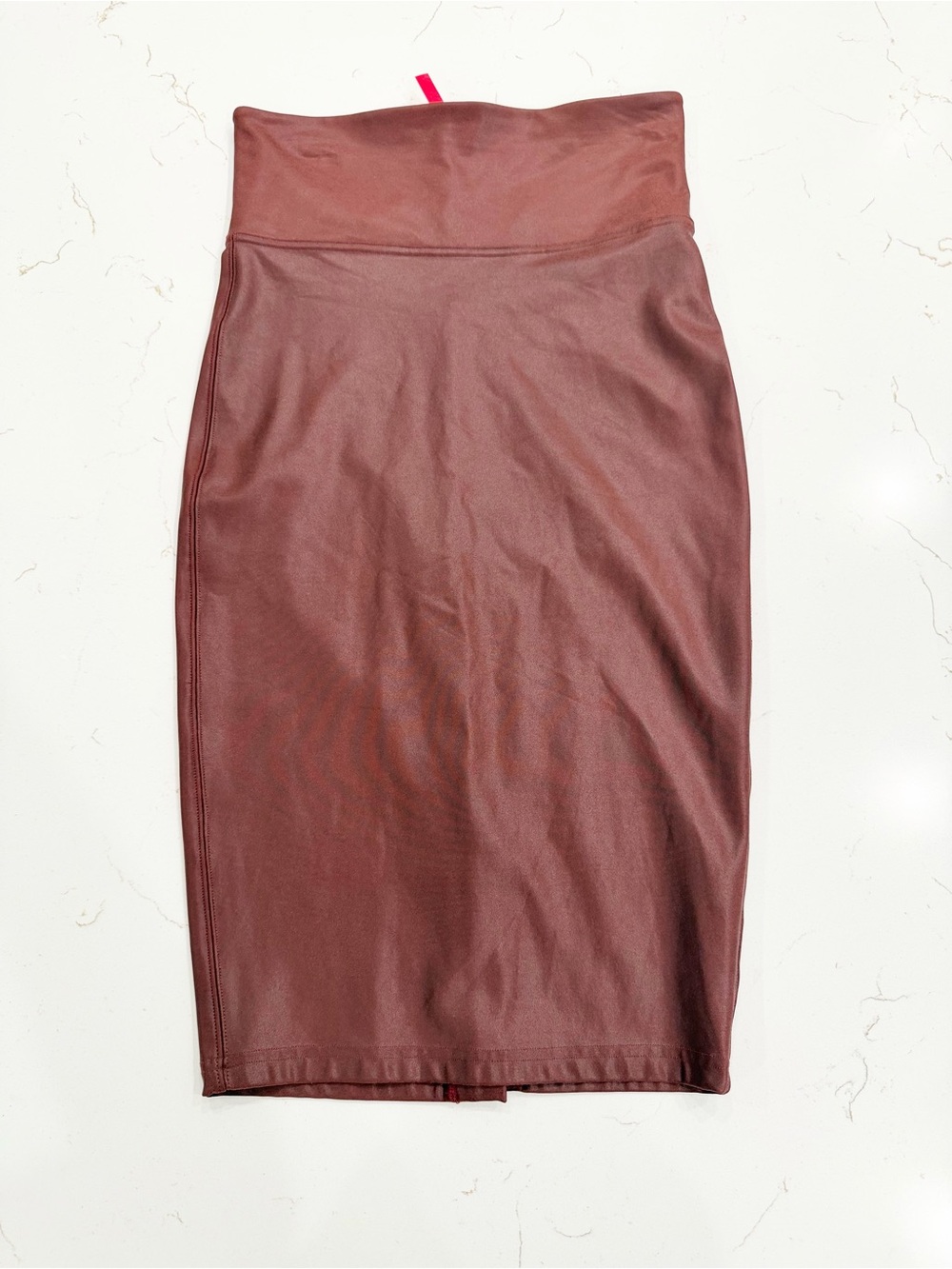 SPANX Mahogany Faux Leather Bodycon Pencil Skirt 🍂 Fall Essential